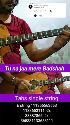 Tu Na Jaa - Badshah (Guitar Cover) #trending #viral #shorts #Cover #guitar