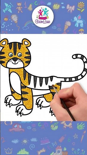 Aprende a dibujar 🐯 TIGRE #shorts #dibujos #chikiarte