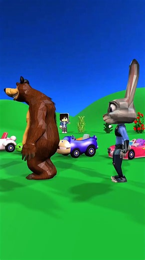 Pol-pOi-Pol-pOi-Pol-pOi-Po-Pi Dance 😱 Zootopia Meets Masha & Bear 😂 #shorts#funny#memes#cartoon#gta