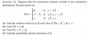 Exercise 3.7. Suppose that the continuous random variable X has... | Filo
