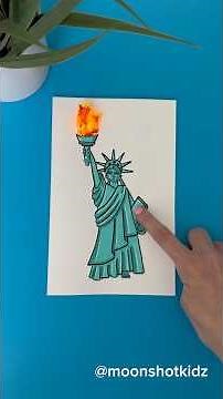 DIY “Statue of Liberty” interactive light-up card. Easy and fun paper circuit project for beginners.