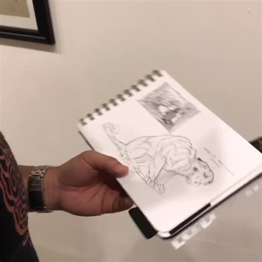David Colman on Instagram: "From my art show 2017. @peterhanstyle doing a study of my piece. A memorable moment - honored"