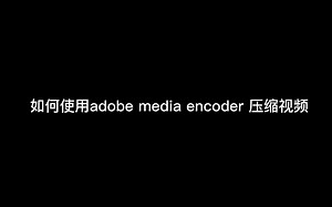 怎么用Adobe media encoder 压缩视频
