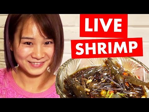 Eating Live Shrimp in Shanghai, China (Dancing Shrimp)