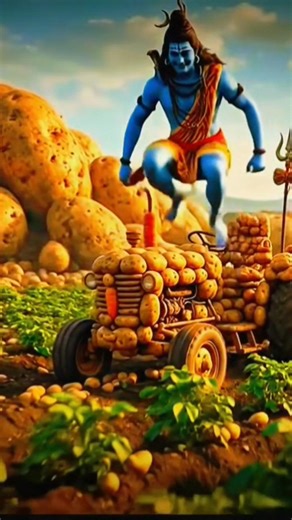 Mahadev Ka Chamatkar: Potato Farm Mein Shaktishali Tractor! 🚜🕉️ #youtubeshorts #mahadev #shortvideo