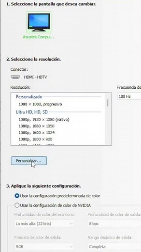Crear resolución personalizada (nvidia) 1080x1080 cs2