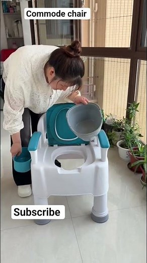 part 292.Portable Toilet Chair Demo Teal & White Design for Mobility Comfort for Seniors