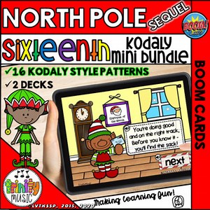 North Pole Sequel (Sixteenth Notes) KODALY Style Boom Cards
