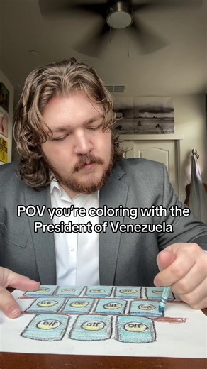 We’re doing regime change. 🍊 #pov #coloring #crayon #venezuela🇻🇪 | coloring