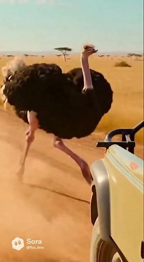 Ostrich Races Jeep at Full Speed | Unreal Real-Life Safari Moment