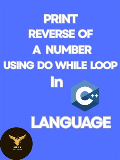 Print Reverse of a number with do while in c practice in your values #c #programming #sipra #sipra_academy #follow #tiktok