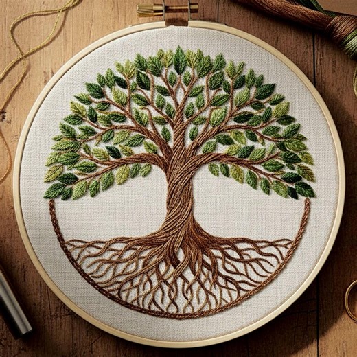 Tree of Life Hand Embroidery Pattern, Nature Hoop Art Design, Modern Botanical PDF Pattern - Etsy