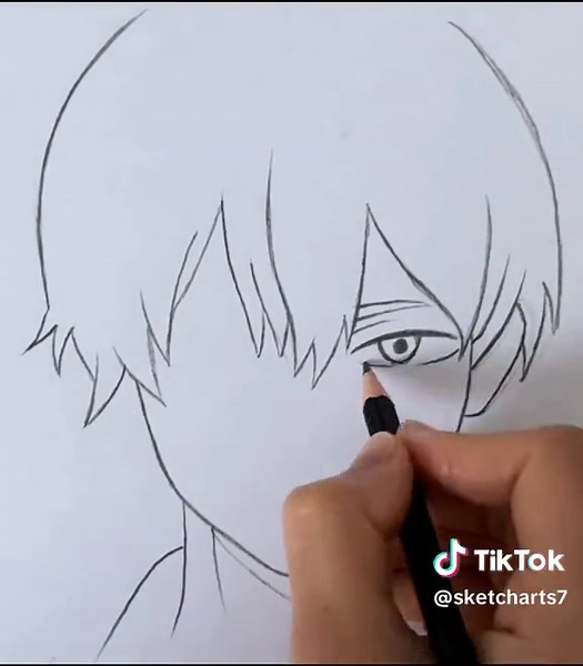 How to draw Shoto Todoroki || Easy anime drawing || How to draw animes for beginners step by step #anime #animesketch #stepbystep #CapCut #foryou #fyp #viralvideo #trending #shorts #viral