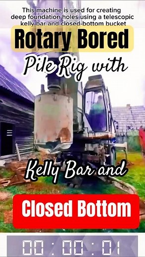 Rotary Bored Pile Rig with Kelly Bar and Closed Bottom Bucket for Deep Foundation Drilling