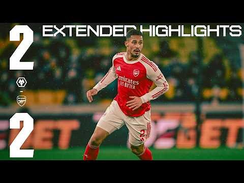 EXTENDED HIGHLIGHTS | Wolverhampton Wanderers v Arsenal (2-2) | Saka, Hincapie | Premier League