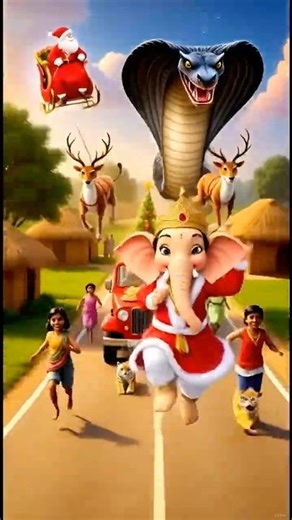 A aai dev bappa ale❤️Bal Ganesha Steals Sweets with Santa😂🎅🏻#jaidmeel #zarooratrishta #sehar #shorts