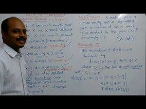 METRIC SPACES-CLASS-1(DEFINITION AND EXAMPLES)