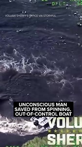 76K views · 335 reactions | A man was rescued from an out-of-control boat Tuesday after he seemingly suffered a medical emergency while on the lake and passed out with the engine still going full speed, officials in Volusia County, Florida said. https://abc7ny.com/post/dramatic-rescue-unconscious-man-saved-spinning-control-boat-volusia-county-florida/15872585/ | ABC7NY | Facebook