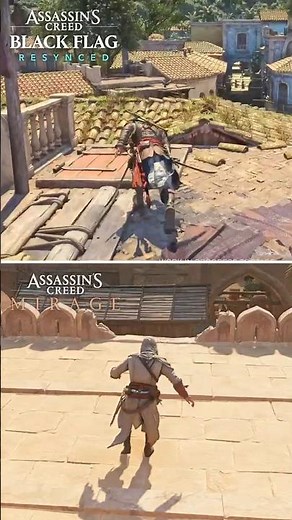 AC Black Flag Resynced vs AC Mirage - Parkour Comparison
