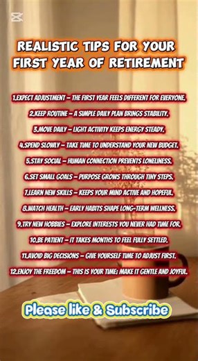 Realistic Tips for Your First Year of Retirement #retirement #afterage60 #tips #facts #viral