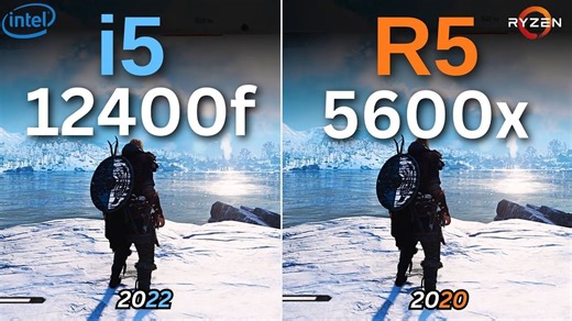英特尔 i5 12400f vs. R5 5600x - AMD CPU 游戏FPS对比
