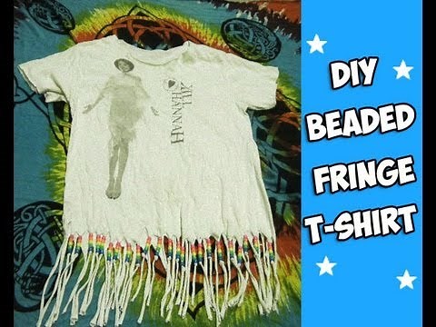 DIY Beaded Fringe T-shirt Reconstruction - [Kandi Tutorial]