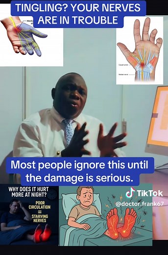 ⚠️ NERVE DAMAGE SIGNS YOU SHOULD NEVER IGNORE Not all nerve damage feels the same Tingling. Burning. Numbness. If this sounds familiar, your nerves may be struggling — and most people miss it early. COMMON SIGNS & SYMPTOMS • Pins and needles in hands or feet • Burning or electric-shock pain • Numbness or loss of sensation • Muscle weakness or dropping things • Poor balance or coordination • Sensitivity to touch or temperature TYPES OF NERVE DAMAGE • Peripheral – affects hands, feet, arms, legs •