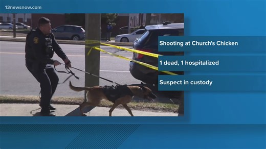 Suspect in custody after double shooting at Norfolk Church’s Chicken leaves one dead