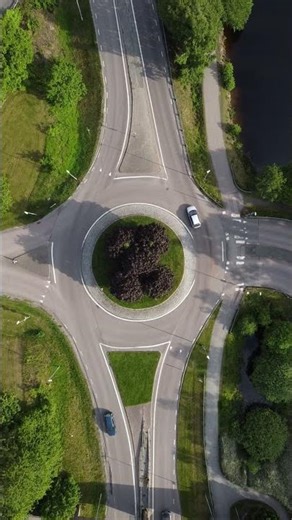 Traffic Roundabout Aerial 🚗🔄 #traffic #aerialview