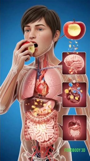 Eating an Apple Every Day 🍎 | Inside Human Body 3D Animation #digitalhuman