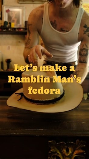 Let’s make a ramblin man’s fedora a lot of prewar folk and blues songs use the term. a Ramblin man was exactly what it sounds like. a drifter blowing from one town to the next. This app reminds us of something. One of those characters would wear as hehe cruised from town to town dive bar to dive bar! He’s got a kick over one eye. Don’t worry, he won’t shoot you, but he does play a mean game of pool. #westernlifestyle #westernstyle #mensfashion | Wild Hats
