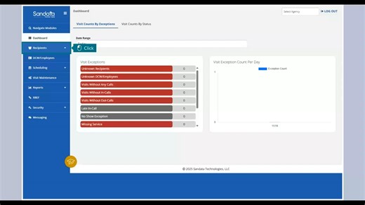 Enter Recipient information into the Sandata EVV Portal