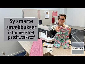 Sy smækbukser med stormønstret patchwork stof