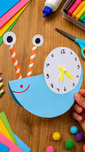 Paper sheet clock design easy craft ideas for kids #ytshorts #diy #artandcraft #diy #art #kids