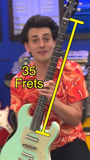 Michael Weber on Instagram: "35 frets?!! My idea of the world’s first ever baritone guitarlin has come to life! Tuned B-to-B, it has all the notes of a baritone AND all the notes of the Danelectro Guitarlin on the same neck. It’s a total game changer! What do you think? #guitargear #guitar #guitars #guitarmods #danelectro #danelectroguitars #baritoneguitars"