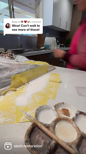 Replying to @👁 ♥️🐶 check this out! #surfacerepair #surfacerestoration #repair #restoration #transformation #beforeandafter #siechsurfacerestoration #benchtoprepair #furniture #painting #furniturerestoration #skills #surfaces #paintingart