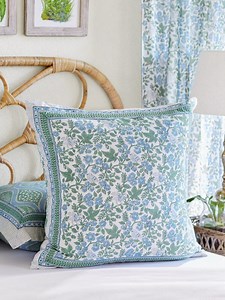 Euro Sham Cover 26x26 ~ Luxury Fabrics and Unique Woodblock Prints, Handcrafted in India ~ Woodland Ferns CP - Etsy