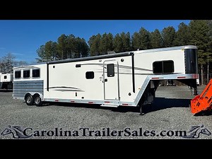 2022 Merhow 3 Horse Trailer Tour | 16' LQ, Slide-Out, Rear Ramp, Like New