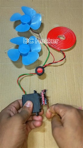 Powering A Neon Strip Light & Two DC Fan Motor With Metal Gear Servo Motor • DC Motor #tech #shorts