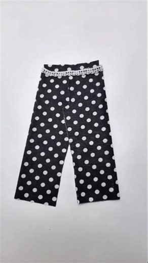 DIY Miniature Polka Dot Pants! 👖✨#diy #sewing #stitching #viral