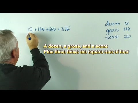 Mathematical Limerick ~ A Dozen, A Gross, and a Score