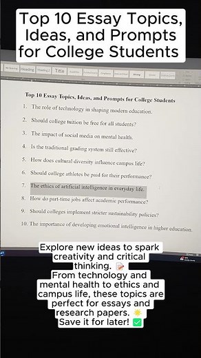 Top 10 Essay Topics, Ideas, and Prompts for College Students