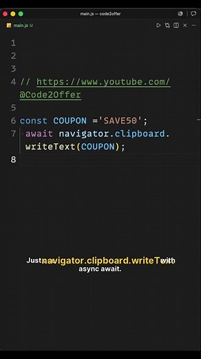 Stop Using document.execCommand! Use Clipboard API Instead 📋 #frontend #yotubeshorts #javascript