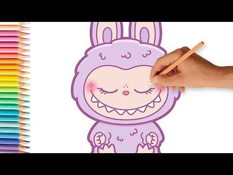 How to Draw Labubu Have Seat 💜 Step-by-step