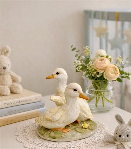 Vintage Homco Duckling Figurine – 1982 Porcelain Lily Pad Decor - Etsy