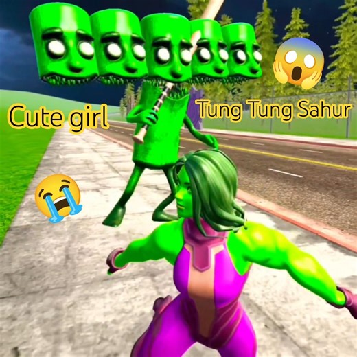 Tiny Zombie Tung Tung vs Hulk & Franklin | driving3d | #shorts