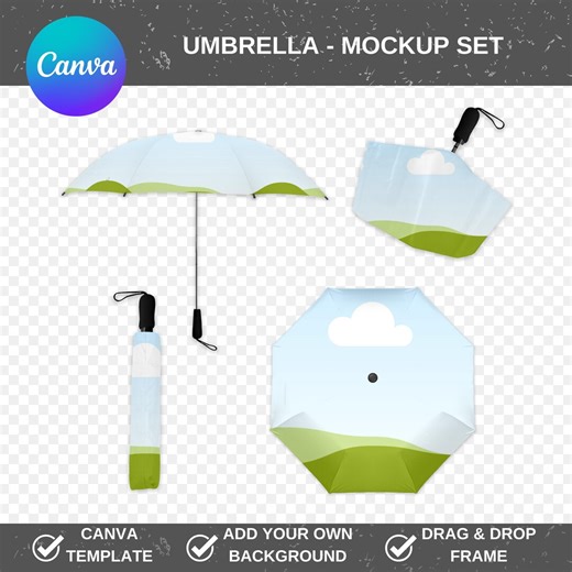 Dye Sublimation Umbrella Mockup | Canva Template (AOP) - Etsy