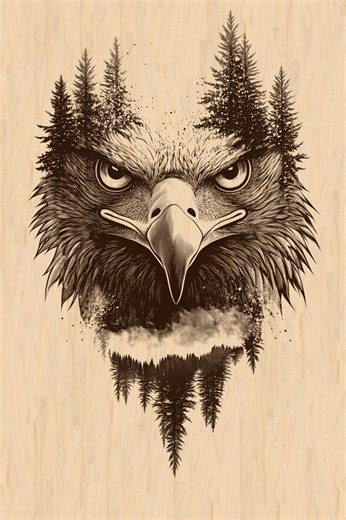 Silver Pack®! Eagle Head & Forest Laser Engraving File PNG, JPEG High Resolution, Wildlife Art  Png_svg_pdf_eps(full-color Vector Format) - Etsy