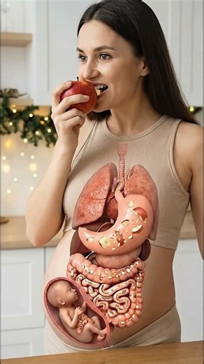 How a Pregnant Body Digests an Apple | Realistic 3D Human Digestive System