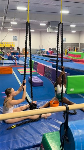 Gymnastics is filled with fun Halloween stations this week! Weighted Halloween basket rope races on rec bars 💪🏼🎃 | Pinnacle Gymnastics